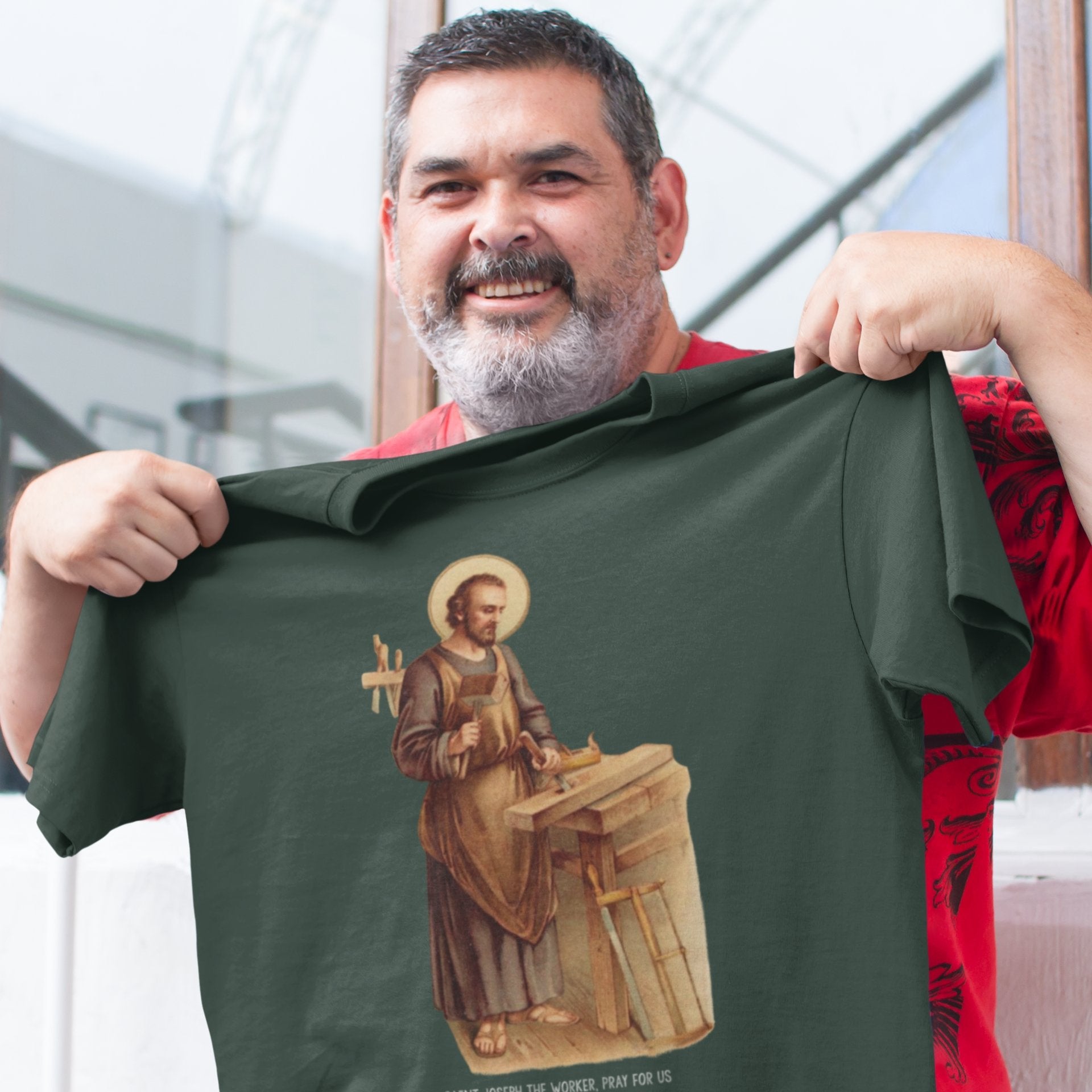 St. Joseph the Worker Lightweight T-Shirt - Catholicamtees