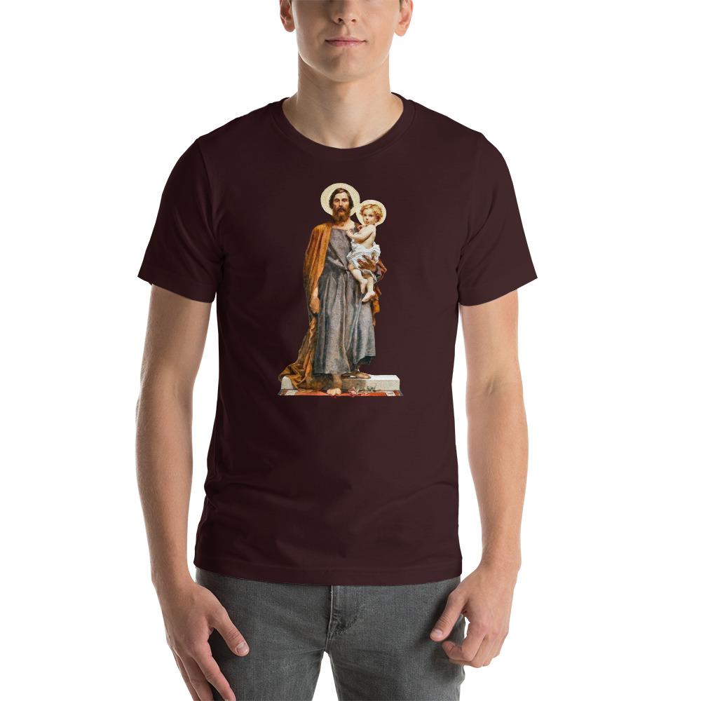 St. Joseph with Christ Child Lightweight T-Shirt - Catholicamtees