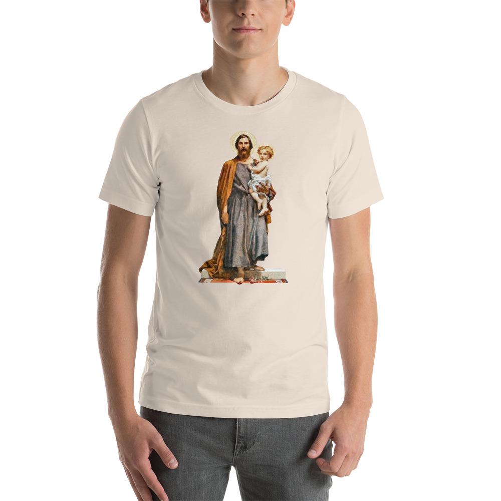 St. Joseph with Christ Child Lightweight T-Shirt - Catholicamtees