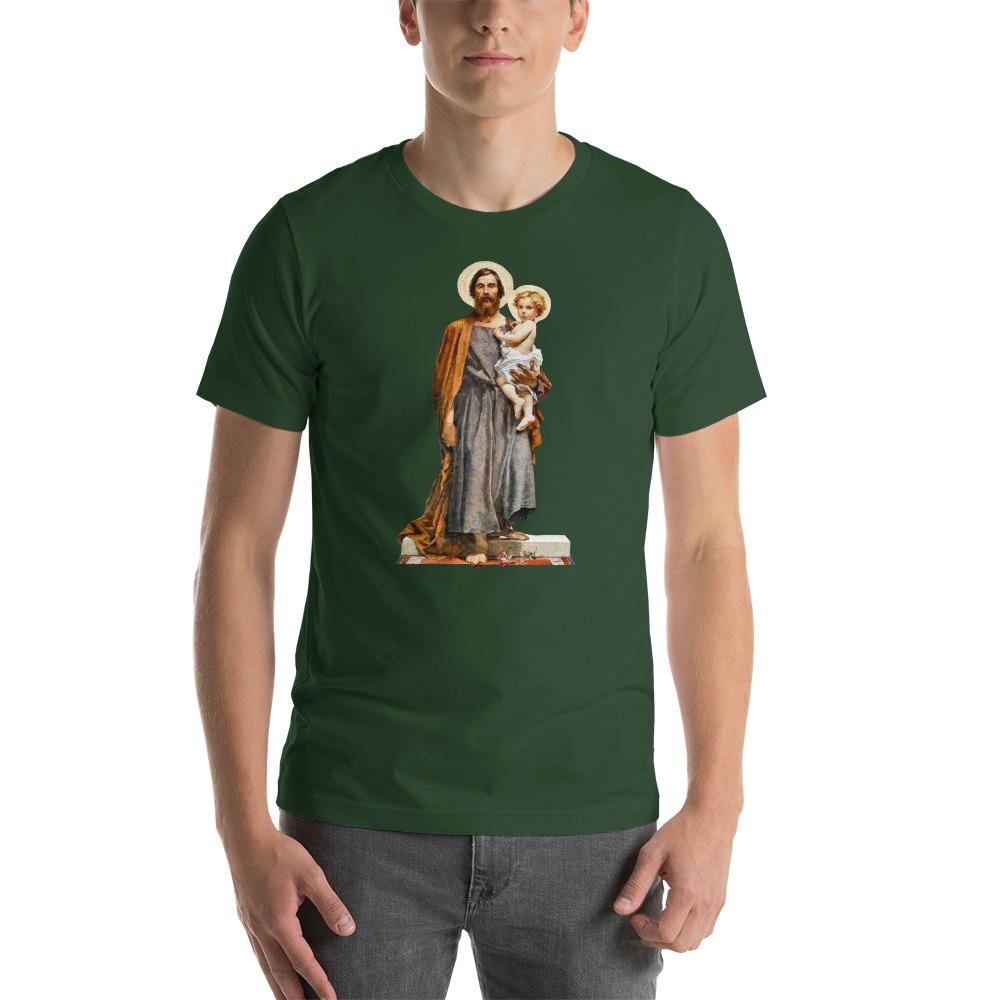 St. Joseph with Christ Child Lightweight T-Shirt - Catholicamtees