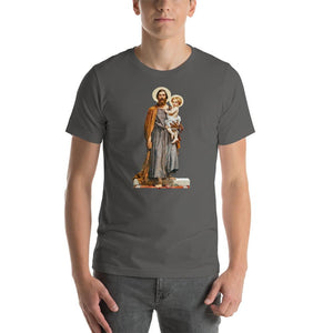 St. Joseph with Christ Child Lightweight T-Shirt - Catholicamtees