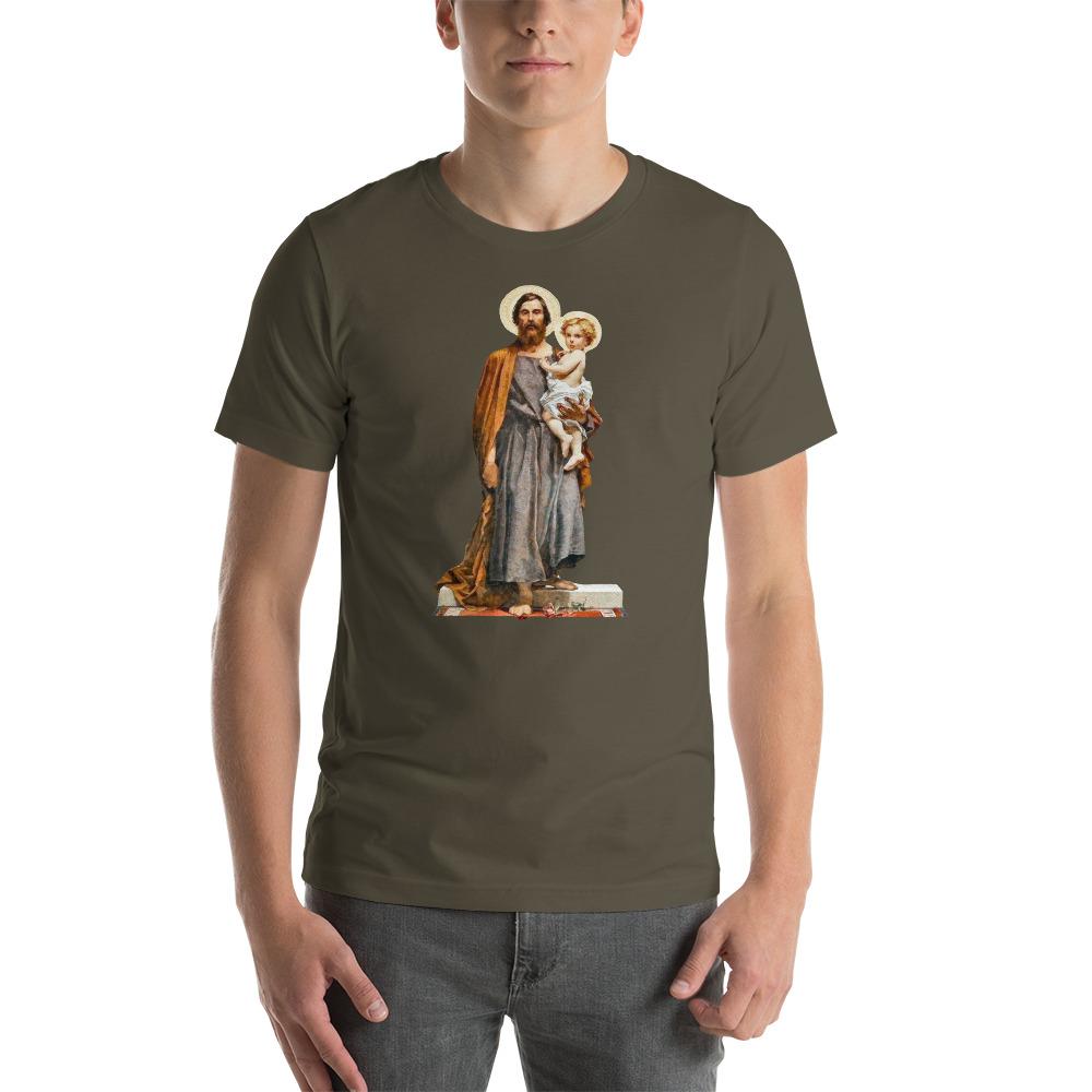 St. Joseph with Christ Child Lightweight T-Shirt - Catholicamtees