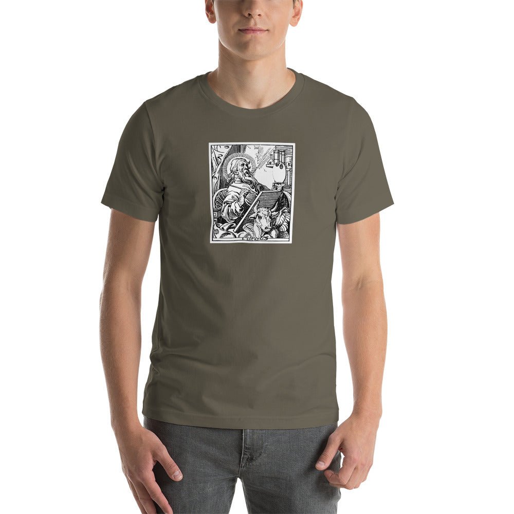 St. Luke the Evangelist Woodcut T-Shirt - Catholicamtees