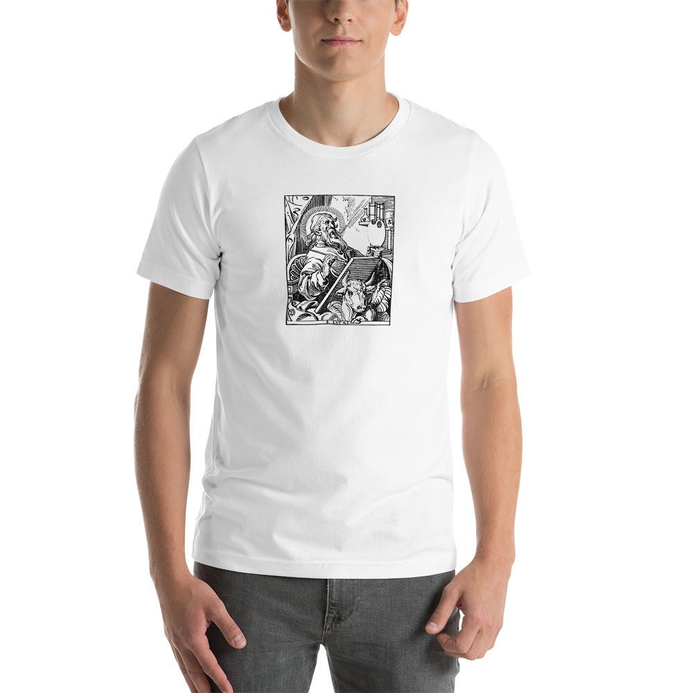 St. Luke the Evangelist Woodcut T-Shirt - Catholicamtees