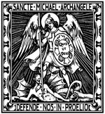 Load image into Gallery viewer, St. Michael the Archangel Woodcut T-Shirt - Catholicamtees
