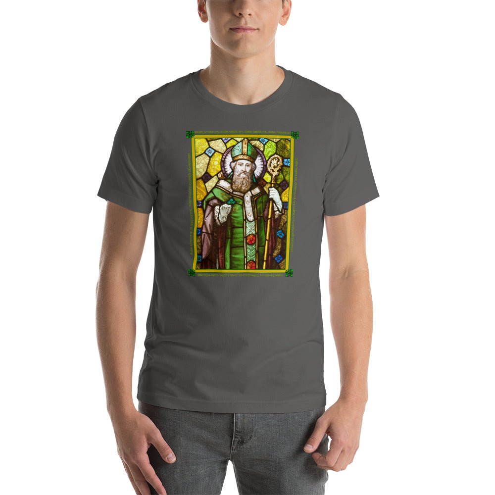 St. Patrick Stained Glass Window T-Shirt - Catholicamtees