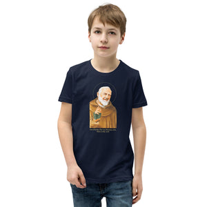 St. Pio of Pietrelcina (Padre Pio) Youth Short Sleeve T-Shirt - Catholicamtees