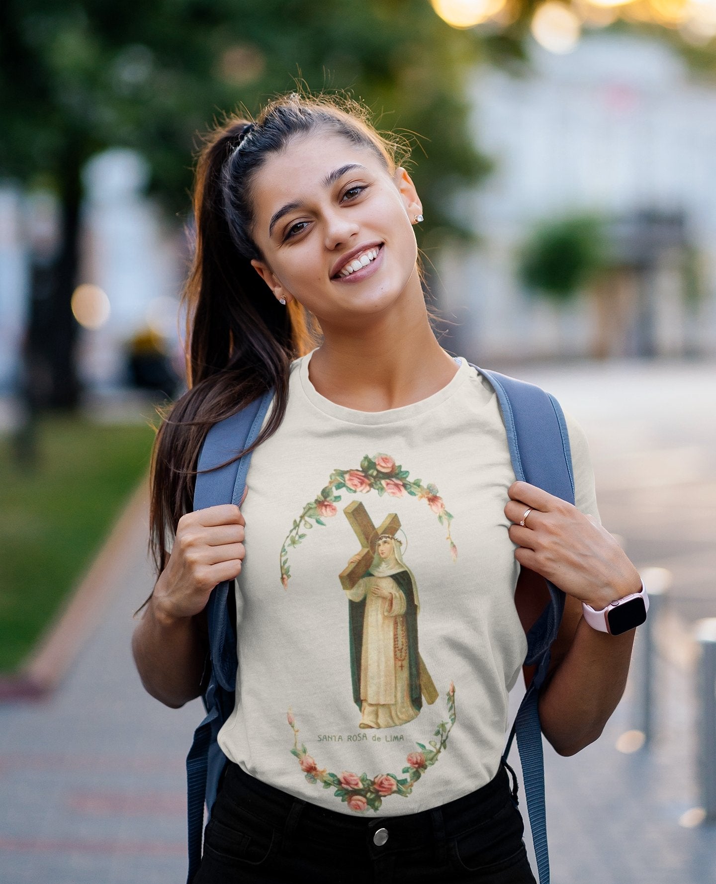 St. Rose of Lima Lightweight T-Shirt - Catholicamtees