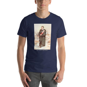 St. Vincent de Paul in Winter Holy Card T-Shirt - Catholicamtees