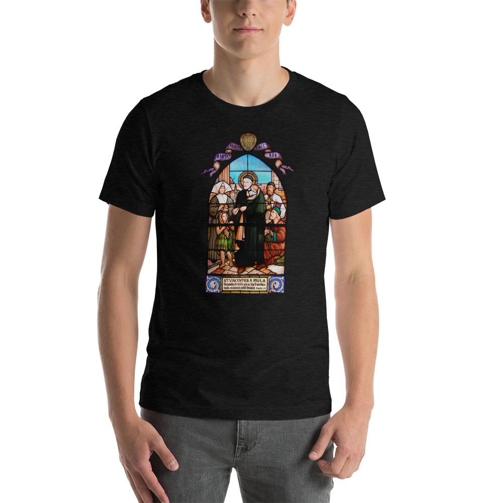 St. Vincent de Paul Stained Glass Window T-Shirt - Catholicamtees