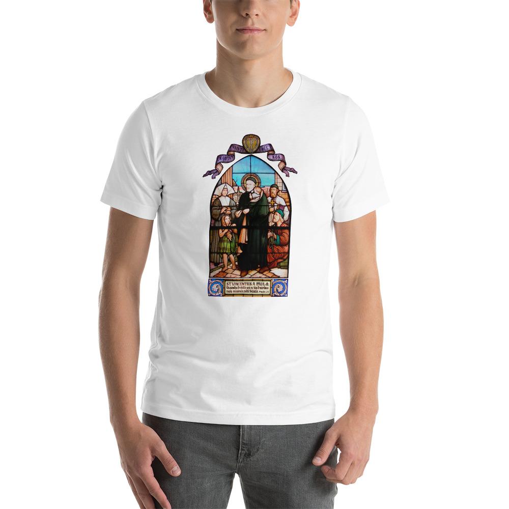 St. Vincent de Paul Stained Glass Window T-Shirt - Catholicamtees