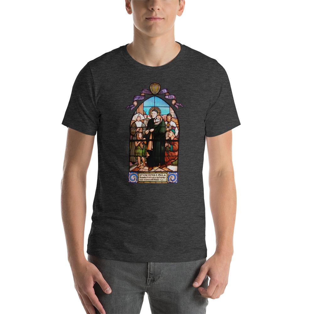 St. Vincent de Paul Stained Glass Window T-Shirt - Catholicamtees