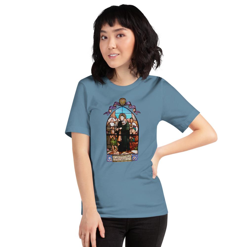 St. Vincent de Paul Stained Glass Window T-Shirt - Catholicamtees