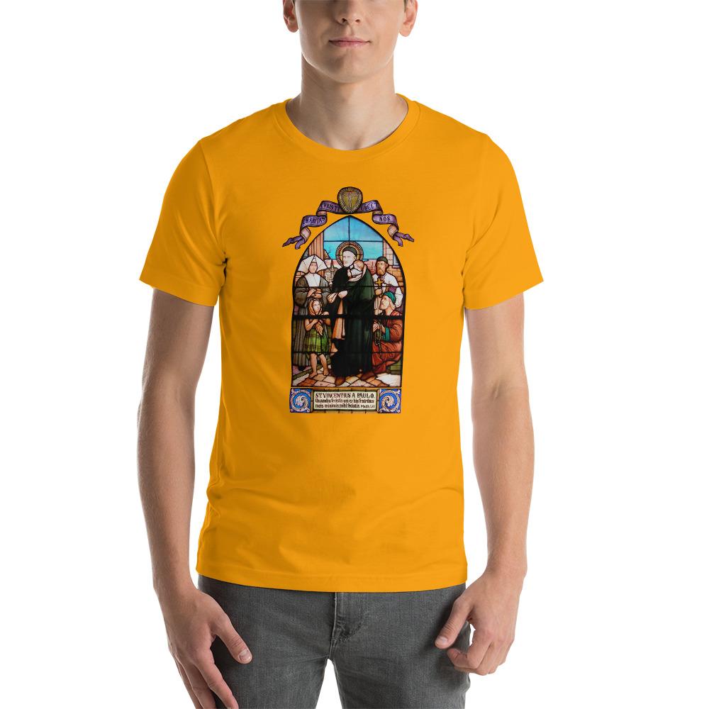 St. Vincent de Paul Stained Glass Window T-Shirt - Catholicamtees