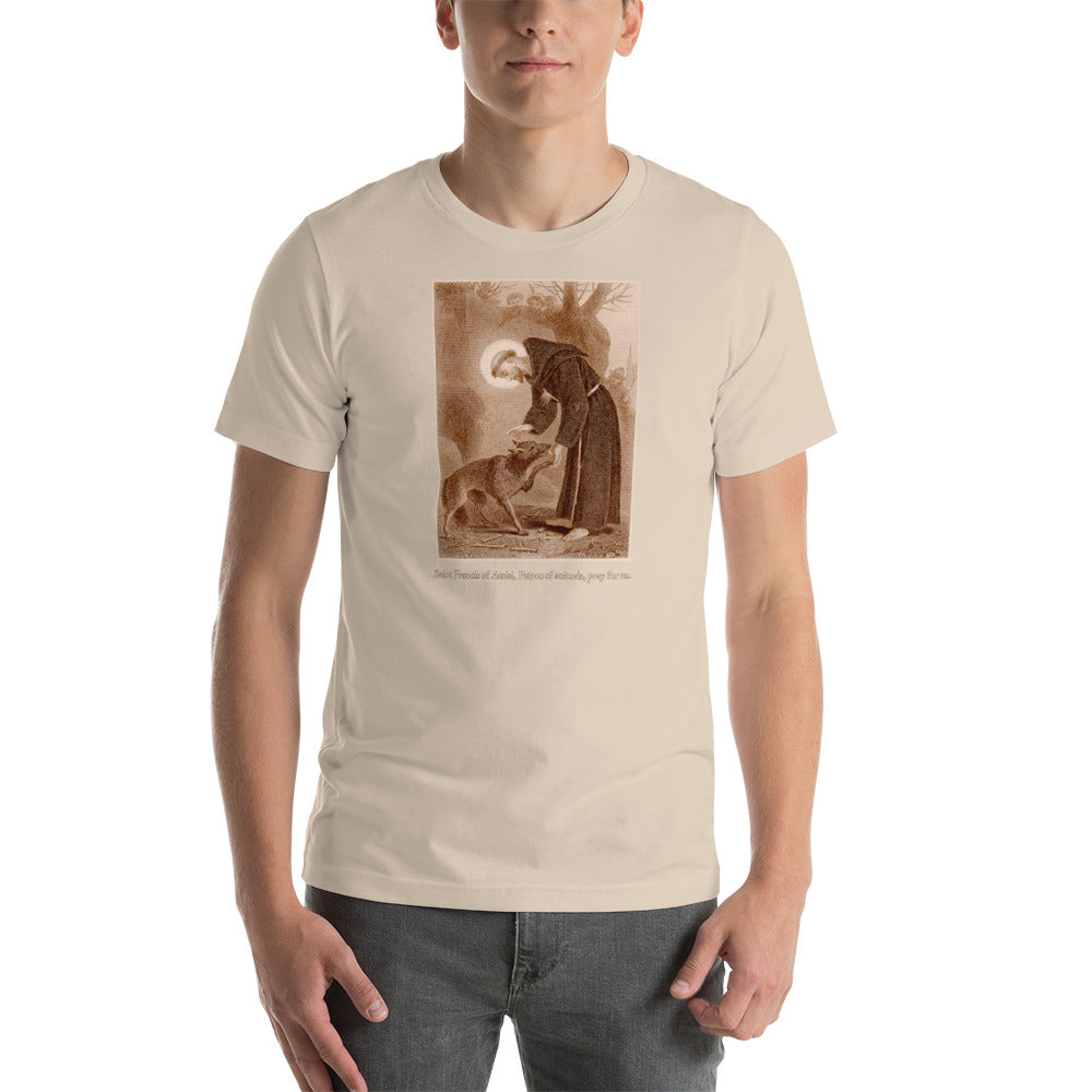 St. Francis of Assisi with the wolf of Gubbio T-Shirt