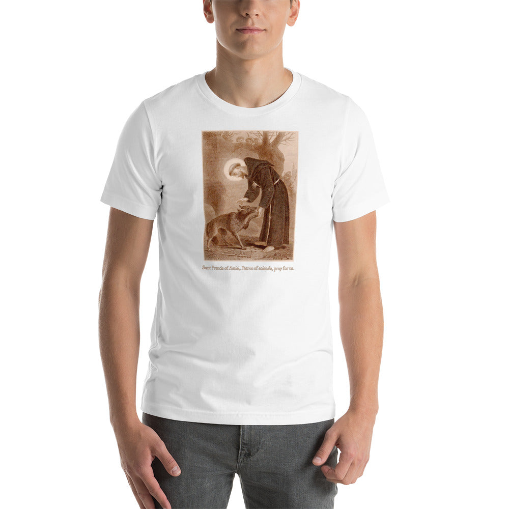 St. Francis of Assisi with the wolf of Gubbio T-Shirt